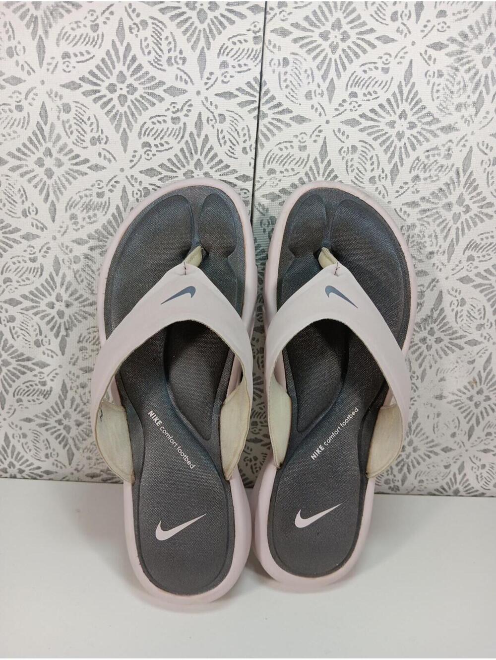 Nike Ultra Comfort Thong Sandals Flip Flop Women’s Size 7 Gray/Lavender